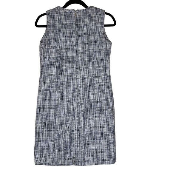 Karl Lagerfeld Paris Blue Tweed Tie Front Sheath Dress Size 4 Classic, Career - Picture 4 of 13